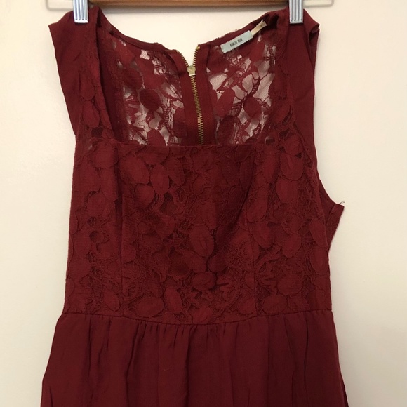 Kimchi Blue Dark Red Lace Top Dress - Picture 1 of 2